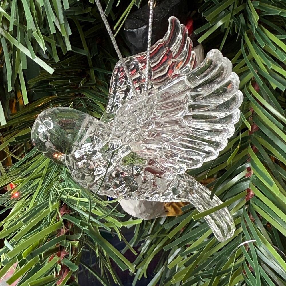 Bird Ornament Clear Acrylic Parrot